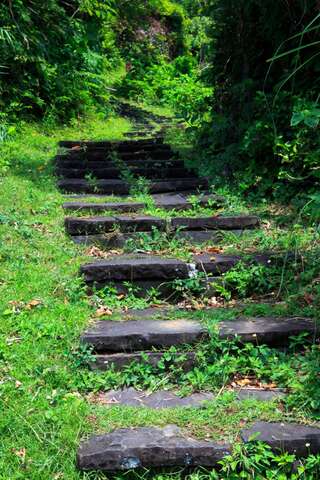 The stone steps at the entrance of Guo Mountain Ancient Caravan Trail